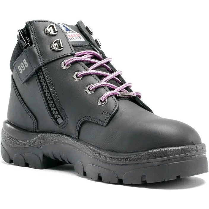 Steel Blue Women's Parkes 3.7" Waterproof Steel Toe Lace Up Work Boot - Black - 812898 4 / Wide / Black - Overlook Boots