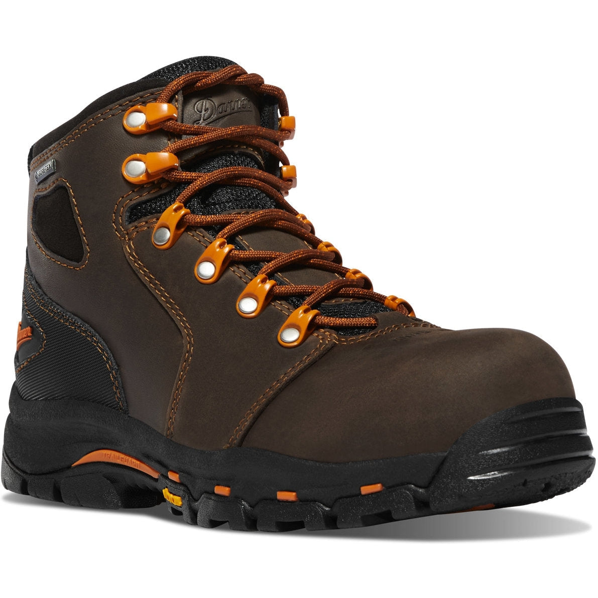 Danner Women's Vicious 4" Plain Toe Waterproof Slip Resistant Work Boot -Brown- 13883 5 / Medium / Grey - Overlook Boots