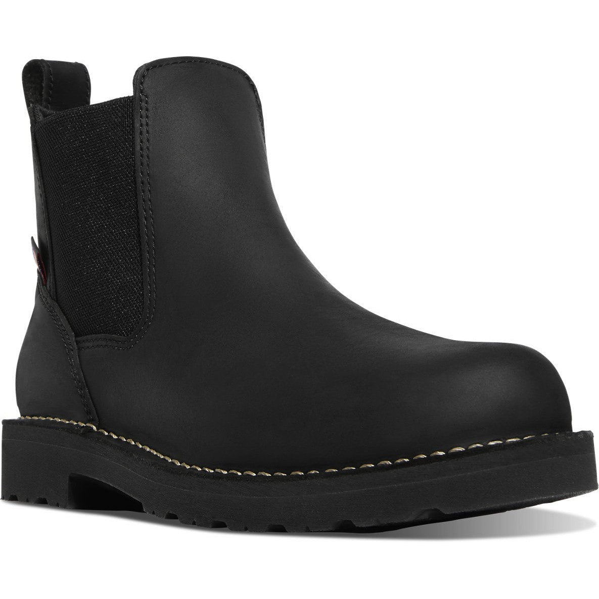 Danner Men's Bull Run 6" Plain Toe Chelsea Work Boot -Black- 15483  - Overlook Boots