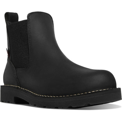 Danner Men's Bull Run 6" Plain Toe Chelsea Work Boot -Black- 15483  - Overlook Boots