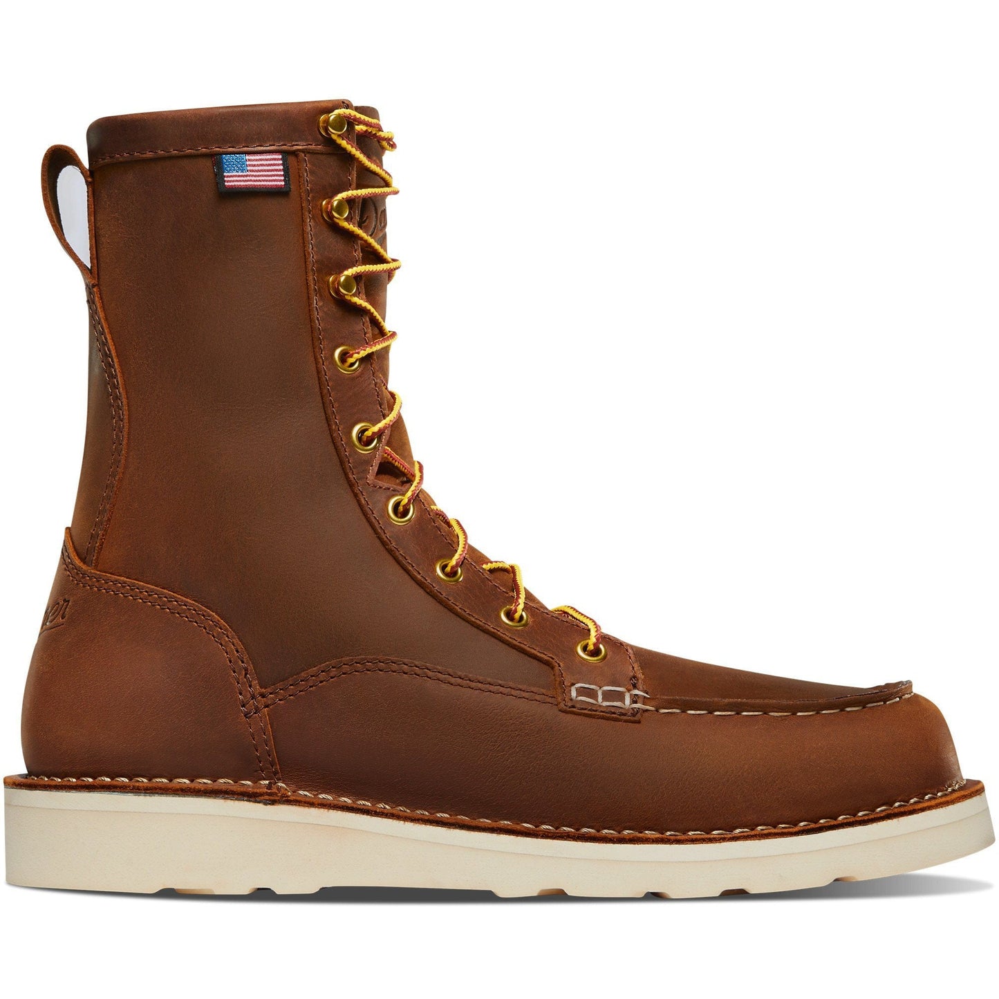 Danner Men's Bull Run 8" Moc Toe USA Made Wedge Work Boot - Tobacco - 15541  - Overlook Boots