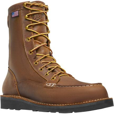 Danner Men's Bull Run 8" Moc Toe USA Made Black Wedge Work Boot- 15584 7 / Medium / Tobacco - Overlook Boots