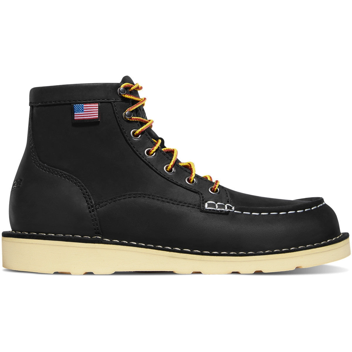 Danner Women's Bull Run 6" Slip Resistant Moc Toe Work Boot - Black - 15587 5 / Medium / Black - Overlook Boots