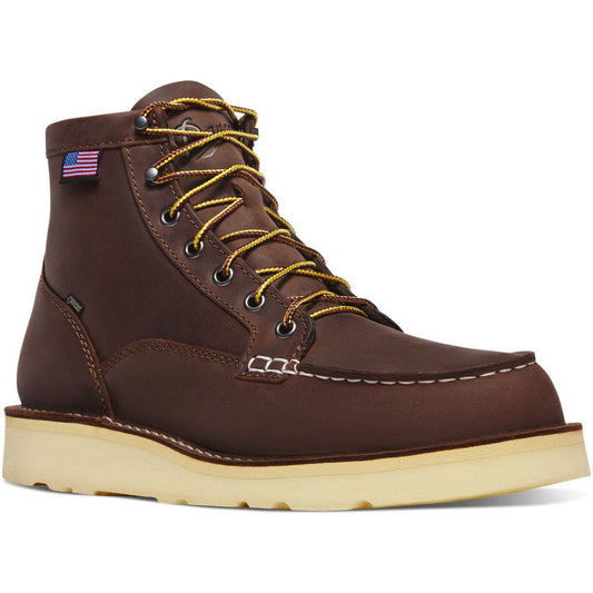 Danner Men's Bull Run GORE-TEX® 6" Steel Toe Waterproof Slip Resistant Work Boot -Brown- 15589 7 / Medium / Brown - Overlook Boots