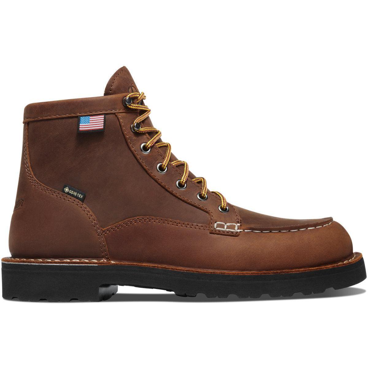 Danner Men's Bull Run GORE-TEX® 6" Steel Toe Waterproof Work Boot - Tobacco - 15593 - Overlook Boots