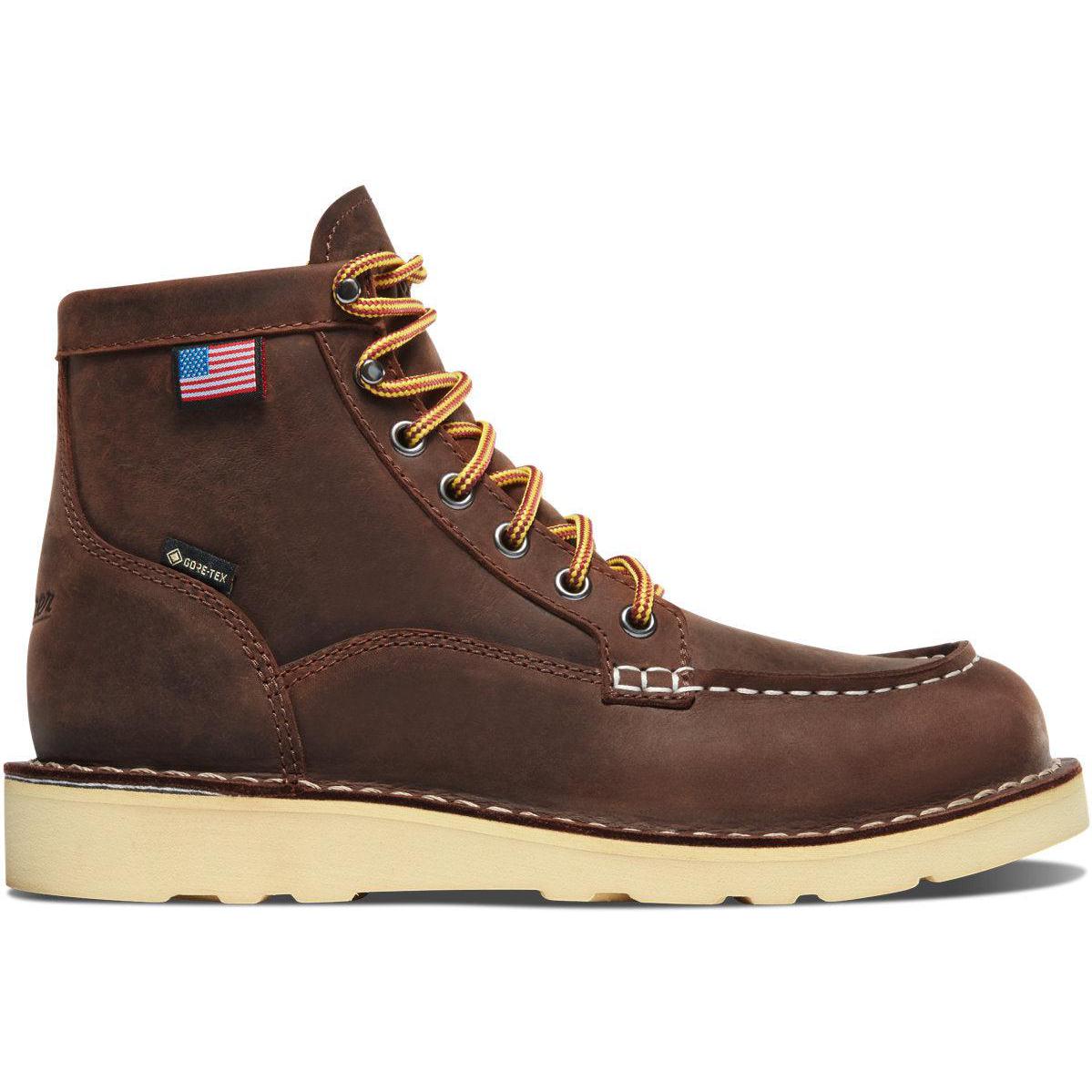 Danner Women's Bull Run GORE-TEX® 6" Plain Toe Waterproof Work Boot - Brown - 15594 - Overlook Boots