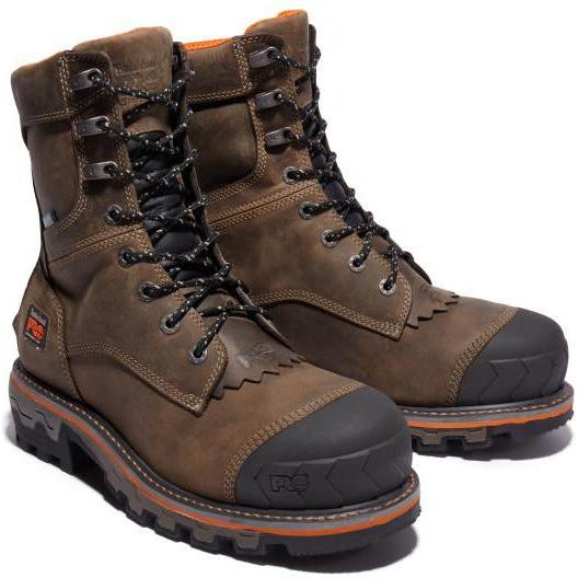 Timberland Pro Men's Boondock Heavy Duty Non-Metallic Toe Logger Composite Toe Waterproof Work Boot- TB0A29G9214 7 / Medium / Brown - Overlook Boots