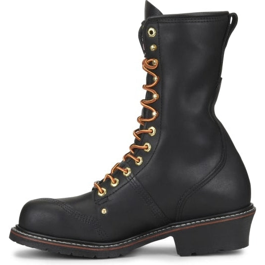Carolina Men's Linesman 10" Steel Safety Toe USA Made Work Boot - Black - 1905  - Overlook Boots