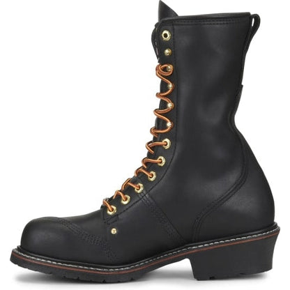 Carolina Men's Linesman 10" Steel Safety Toe USA Made Work Boot - Black - 1905  - Overlook Boots