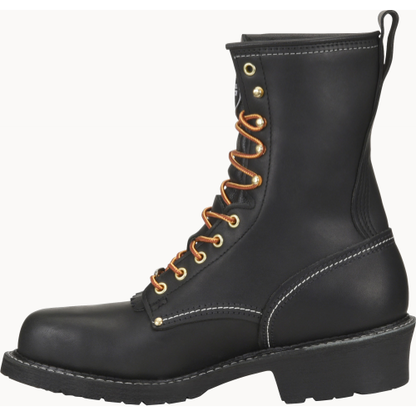 Carolina Men's Maple 9" Domestic Steel Toe Logger Slip Resistant Work Boot -Black- 1922 - Overlook Boots