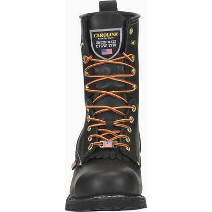 Carolina Men's Maple 9" Domestic Steel Toe Logger Slip Resistant Work Boot -Black- 1922 - Overlook Boots