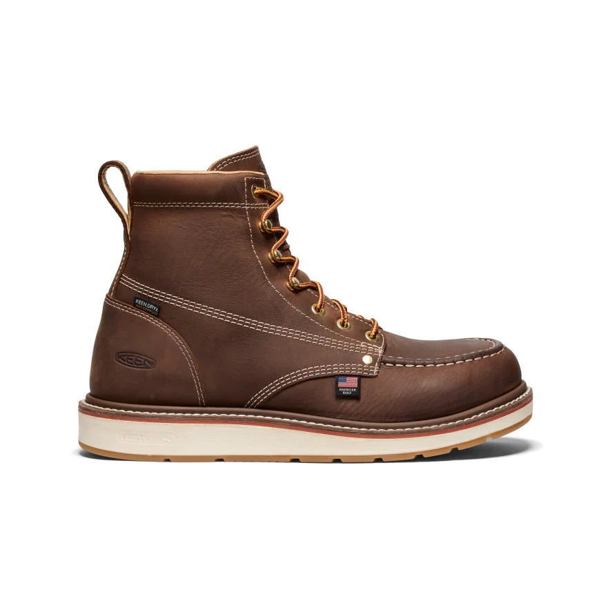 Keen Men's Liberty 6" Carbon Toe Waterproof Work Boot- Chestnut- 1030604 7 / Medium / Brown - Overlook Boots