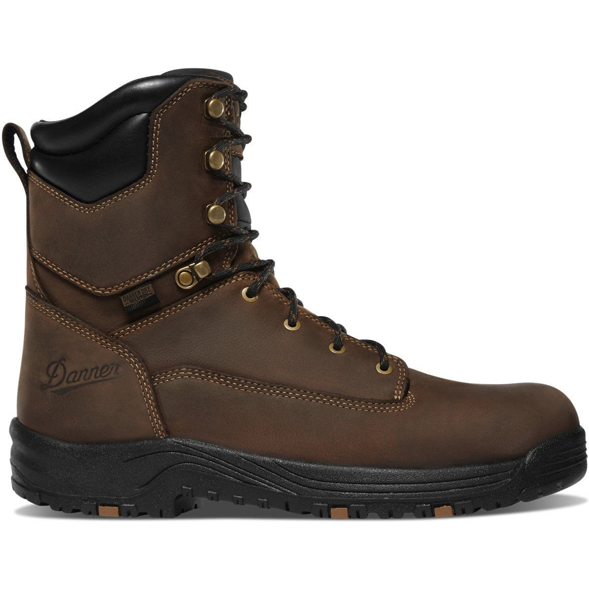 Danner Men's Caliper 8" Plain Toe Waterproof 400G Slip Resistant Work Boot -Brown- 19458 7 / Medium / Brown - Overlook Boots
