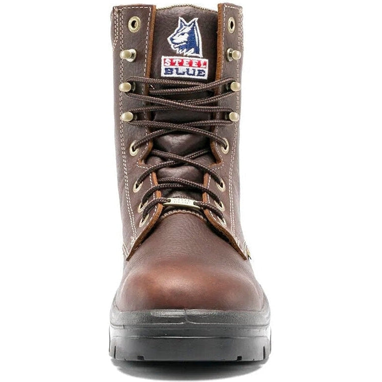 Steel Blue Men's Portland 8" Waterproof Steel Toe Lace Up Work Boot - Oak - 812955 - Overlook Boots