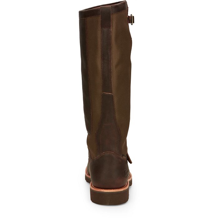 Chippewa Men's Brome 17" Soft Toe Waterproof Pull-On Snake Hunt Boot Brown- 25110 - Overlook Boots