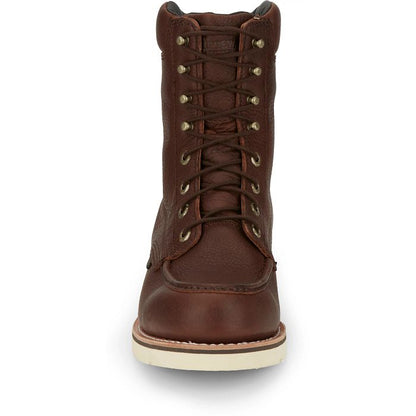 Chippewa Men's Edge Walker 8" Moc Toe Waterproof Lace-Up Work Boot Brown 25346 - Overlook Boots