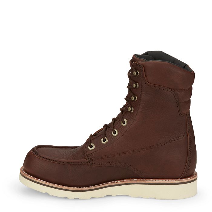 Chippewa Men's Edge Walker 8" Moc Toe Waterproof Lace-Up Work Boot Brown 25346 - Overlook Boots