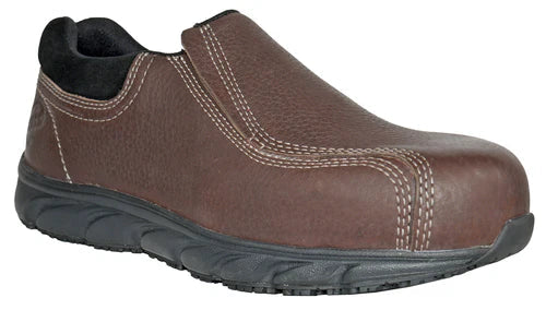 Hoss Men's Transfer Comp Toe Slip Resistant Work Shoe - Brown - 30204 7 / Medium / Brown - Overlook Boots