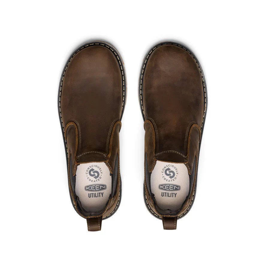 Keen Men's San Jose Aluminum Toe Pull On 90° Heel Boot- Brown- 1030647 - Overlook Boots