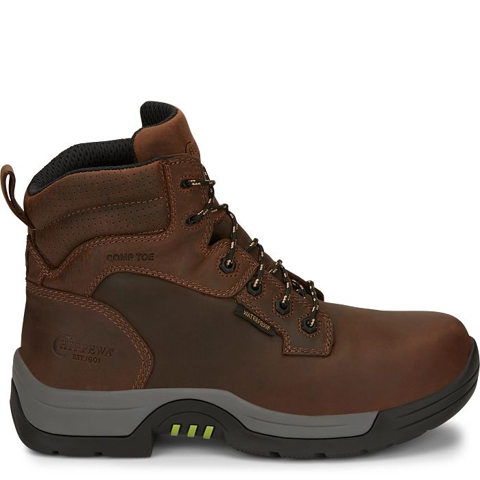 Chippewa Men's Fabricator 6" Composite Toe Waterproof Work Boot - Brown - 31001 - Overlook Boots