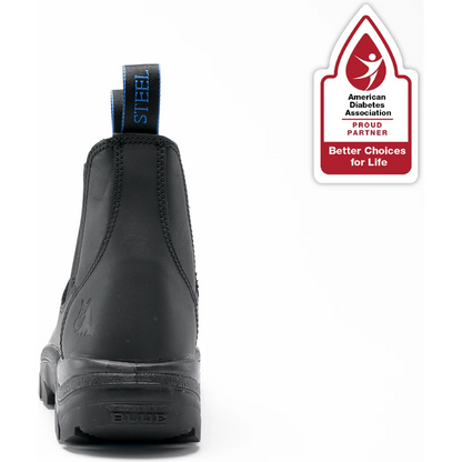 Steel Blue Men's Hobart 6" Steel Toe Waterproof Ankle Work Boot- Black- 812901 - Overlook Boots