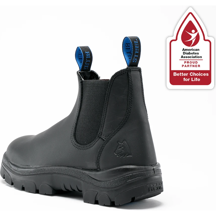 Steel Blue Men's Hobart 6" Steel Toe Waterproof Ankle Work Boot- Black- 812901 - Overlook Boots