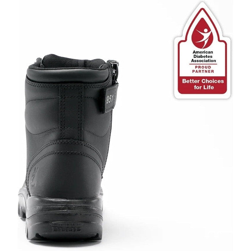 Steel Blue Men's Argyle 6" Waterproof Steel Side Zipper Work Boot - Black - 312951 - Overlook Boots