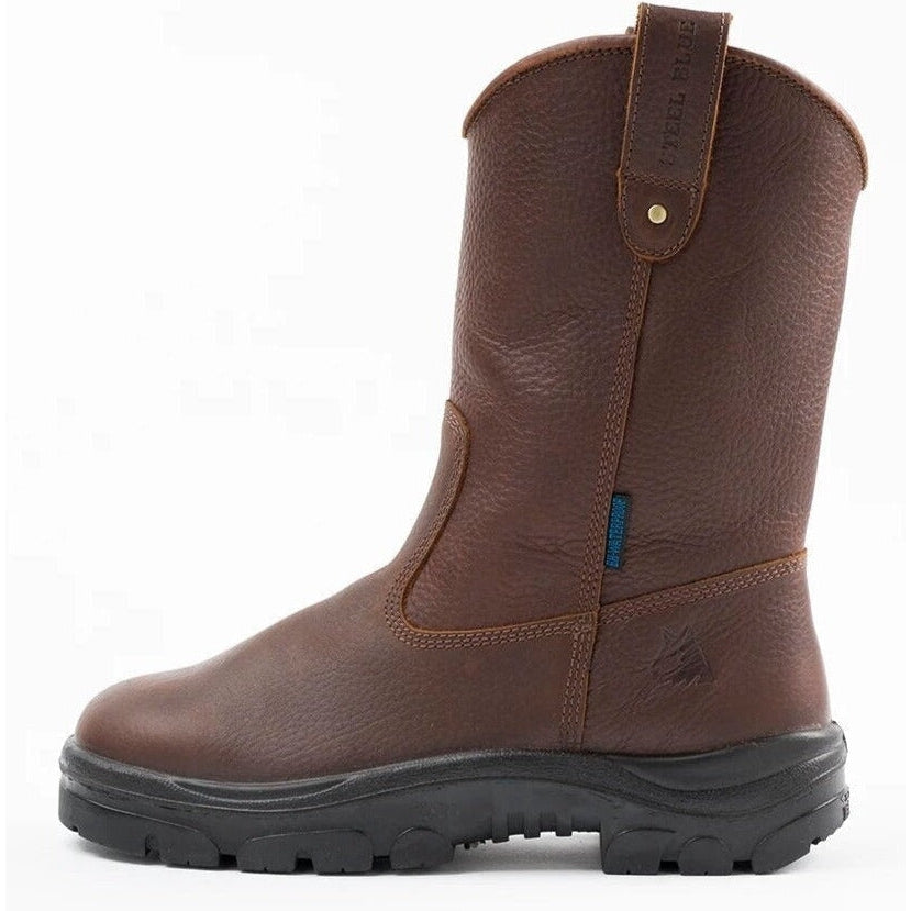 Steel Blue Men's Heeler 10" Waterproof Steel Toe Wellington Work Boot - Oak - 812915 - Overlook Boots