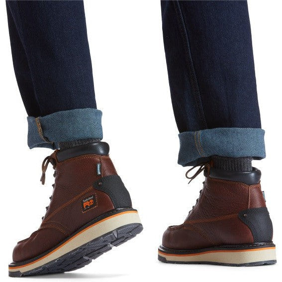 Timberland Pro Men's Gridworks 6" Soft Toe Waterproof Work Boot- Brown- TB1A1KRQ214 - Overlook Boots