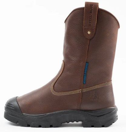 Steel Blue Men's Heeler Metguard Bump 10" Waterproof Steel Toe Work Boot - Oak - 862905 - Overlook Boots