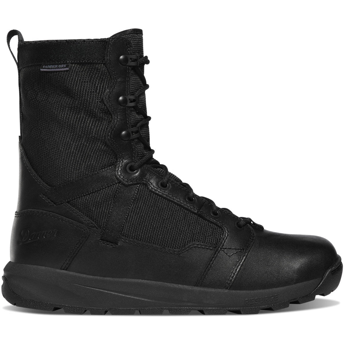 Danner Men's Resurgent Tactical 8" Plain Toe Waterproof Boot -Black- 50111 - Overlook Boots