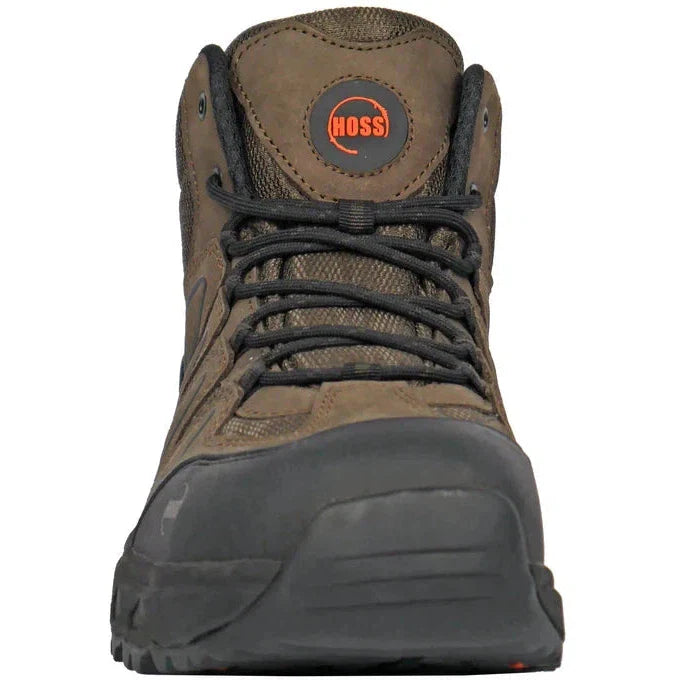 Hoss Men's Eric Hi Soft Toe Slip Resistant Work Shoe- Brown- 50250  - Overlook Boots