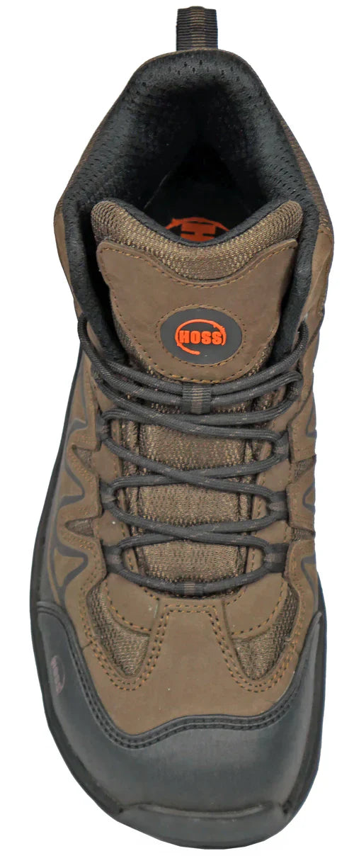 Hoss Men's Eric Hi Soft Toe Slip Resistant Hiker Work Boot- Brown - 50250 - Overlook Boots