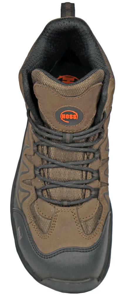 Hoss Men's Eric Hi Soft Toe Slip Resistant Hiker Work Boot- Brown - 50250 - Overlook Boots