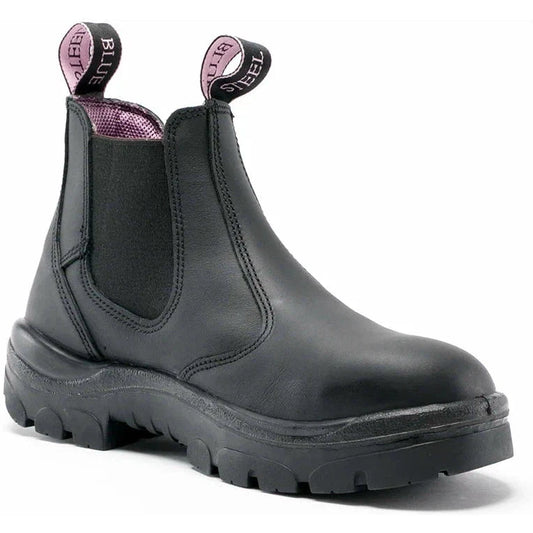 Steel Blue Women's Hobart 6" Soft Toe Waterproof Chelsea Work Boot -Black- 810891 5 / Wide / Black - Overlook Boots