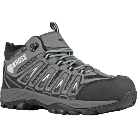 Hoss Men's Trail Composite Safety Waterproof Toe Work Boot - Grey 53023 7 / Medium / Grey - Overlook Boots