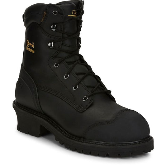 Chippewa Men's Aldarion 8" Composite Toe Waterproof 400G Ins Logger Work Boot - 55058 8 / Medium / Black - Overlook Boots