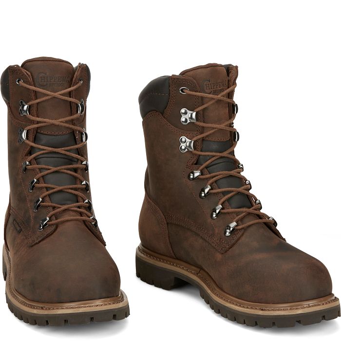 Chippewa Men's Birkhead 8" Steel Toe Waterproof 400G Ins Lace-Up Work Boot - 55069 - Overlook Boots