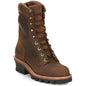 Chippewa Men's Super Dna 9" Plain Toe Waterproof Lace Up Work Boot -Brown- 59406 8 / Wide / Brown - Overlook Boots
