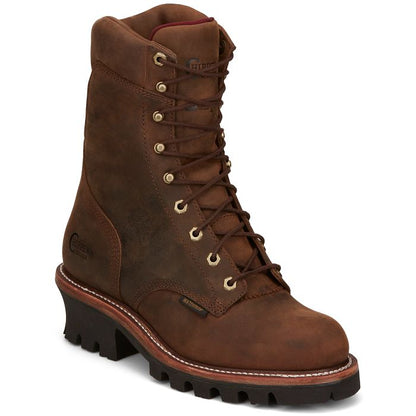 Chippewa Men's Super Dna 9" Plain Toe 400G Insulated Lace Up Work Boot -Brown- 59408 - Overlook Boots