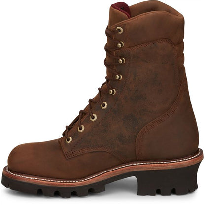 Chippewa Men's Super Dna 9" Plain Toe 400G Insulated Lace Up Work Boot -Brown- 59408 - Overlook Boots
