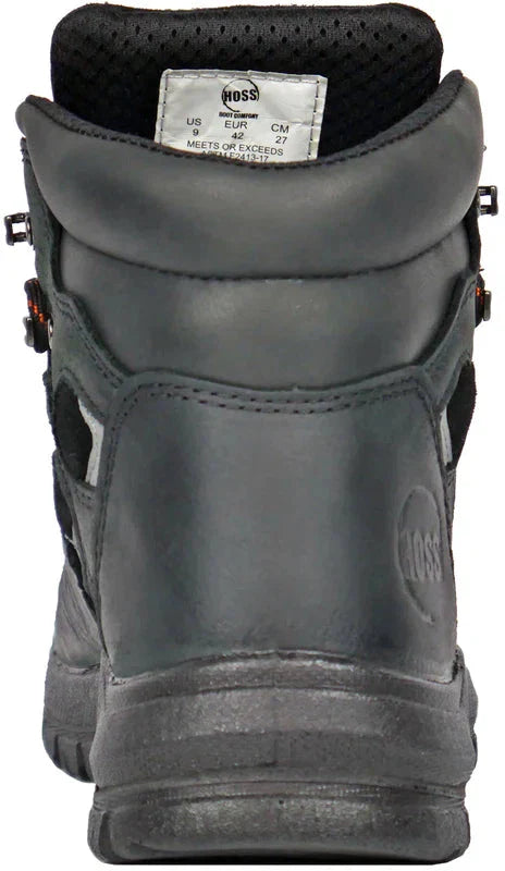 Hoss Men's Adam 6" Steel Toe Waterproof Slip Resistant Work Boot - Black 60122  - Overlook Boots
