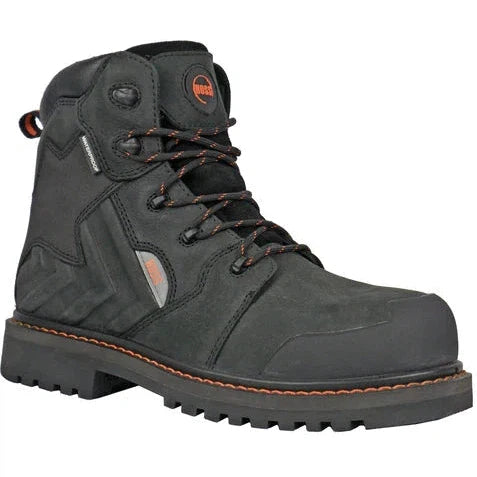 Hoss Men's Bronc 6" Composite Toe Waterproof Puncture Resistant  Work Boot - Black 60145 8 / Medium / Black - Overlook Boots