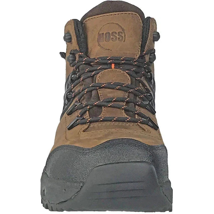 Hoss Men's Stomp Oblique Toe Waterproof Slip Resistant Work Boot - Brown 60203 - Overlook Boots