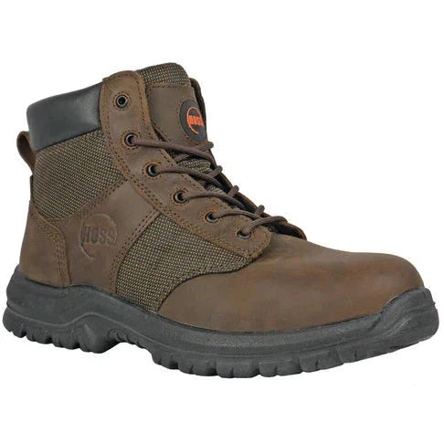Hoss Men's Carter Steel Toe Slip Resistant Work Boot - Brown 60542 7 / Medium / Brown - Overlook Boots