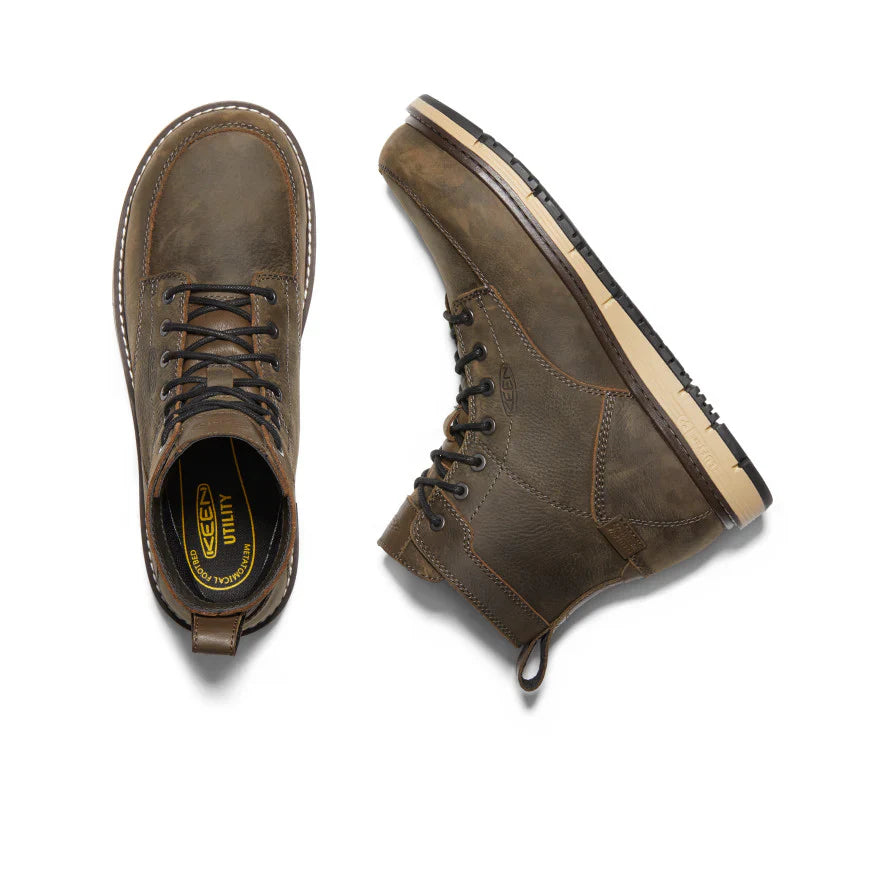 Keen Men's San Jose 6" Aluminum Toe Waterproof Work Boot- Brown- 1022106 - Overlook Boots