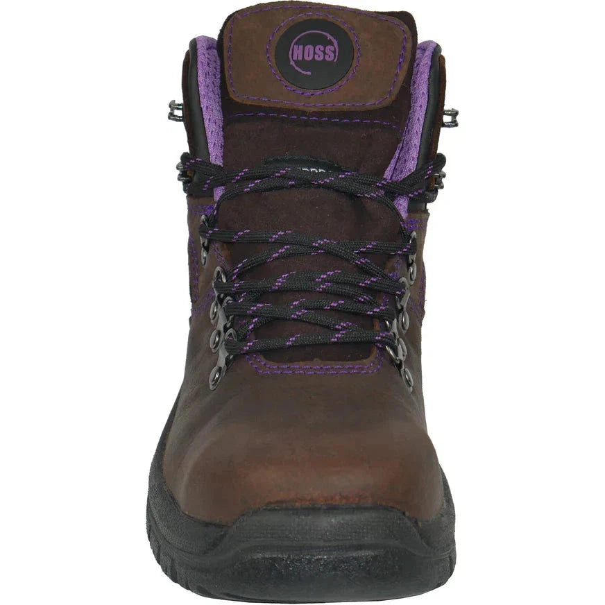 Hoss Women's Lily 6" Steel Toe Waterproof Slip Resistant Boot - Brown 70423  - Overlook Boots