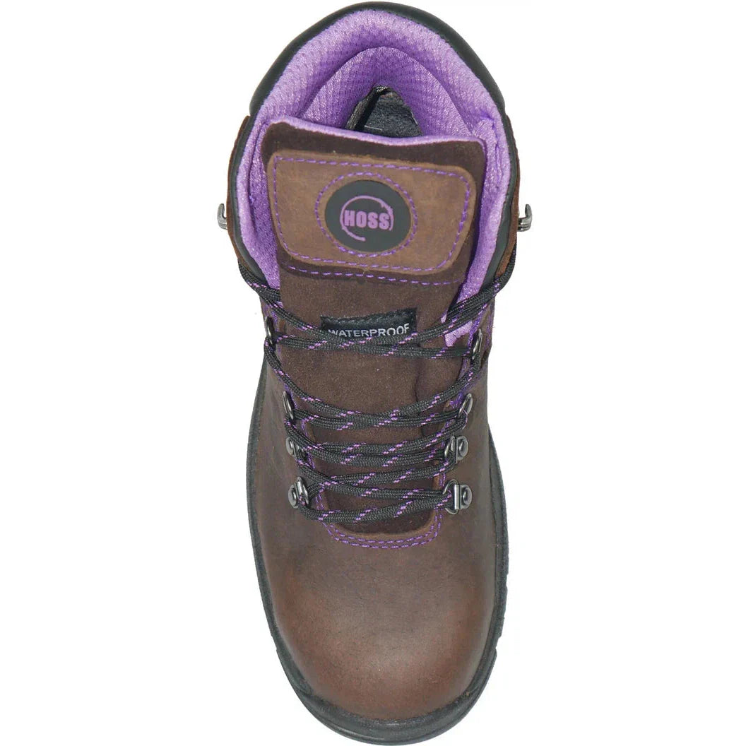 Hoss Women's Lily 6" Steel Toe Waterproof Slip Resistant Boot - Brown 70423  - Overlook Boots