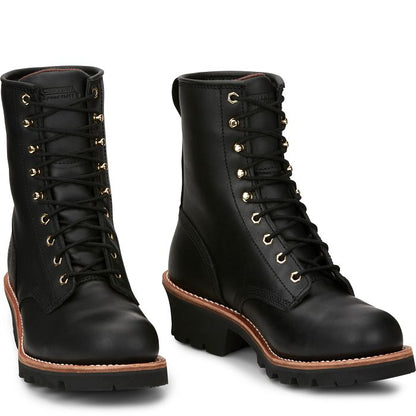 Chippewa Men's Baldor 8" Steel Toe Logger Work Boot - Black - 73020  - Overlook Boots
