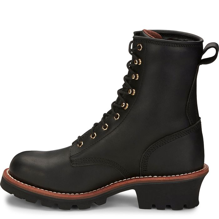 Chippewa Men's Baldor 8" Steel Toe Logger Work Boot - Black - 73020  - Overlook Boots